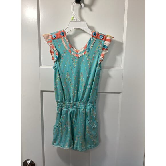 Matilda Jane Girls Dream Chasers Confetti Print Party Romper Green Size 6 - Picture 2 of 11